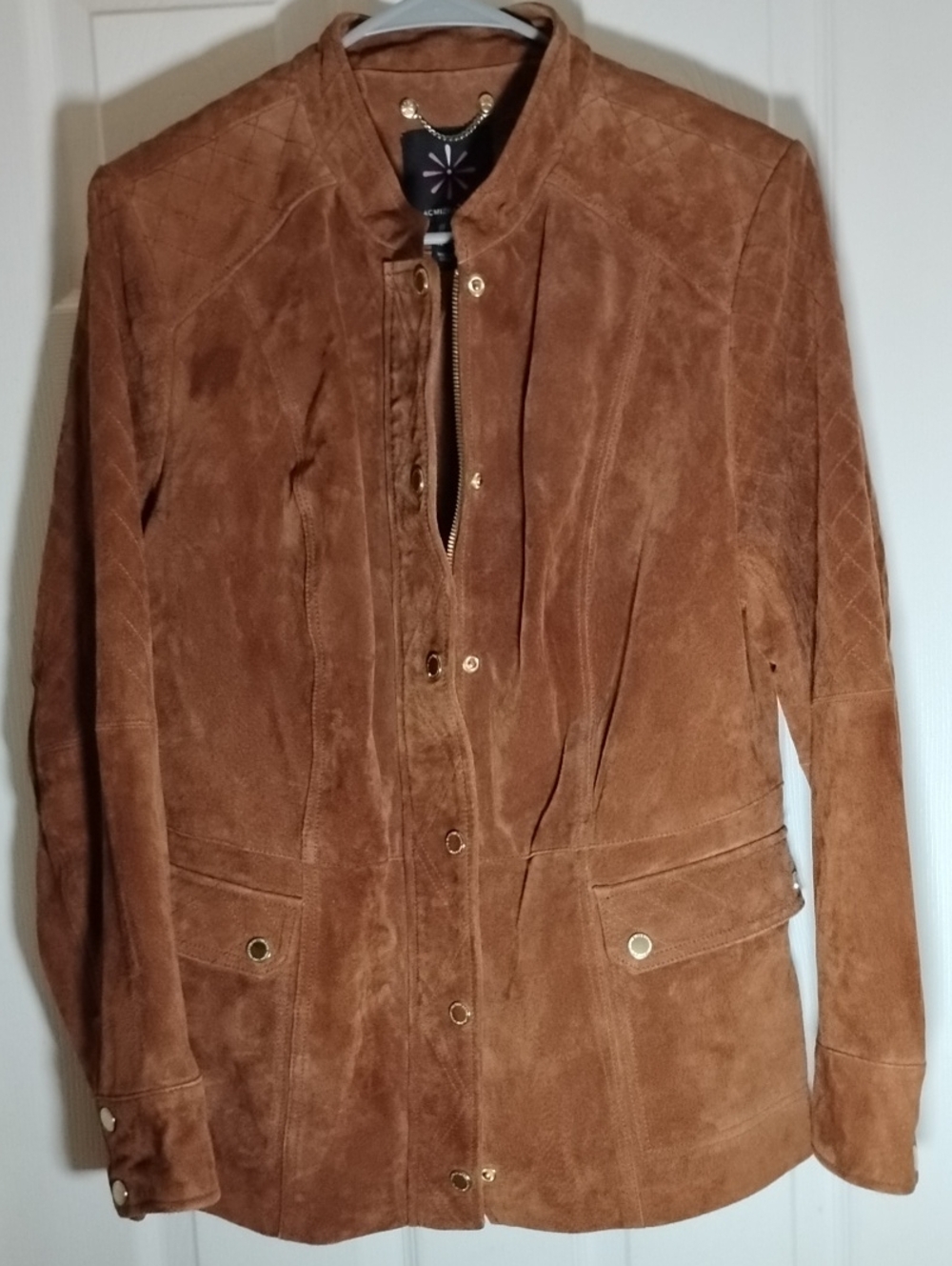 Brown Suede Snap/Zipper Jacket Isaac Mizrahi Live